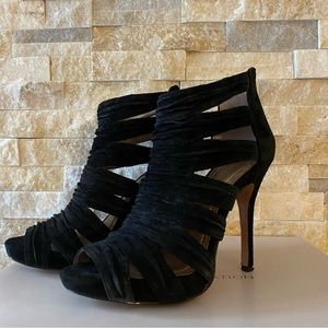 BCBG Jubilee Black Maya Nubuck Heels